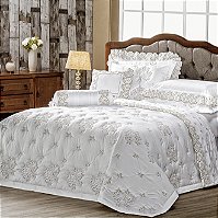 Cobre Leito Andorra Queen Percal 400 Fios 100% Algodão Branco – 03 Peças