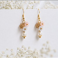 Brincos Curtos Tsubaki Omamori Charms Estética Japonesa