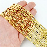 Colares de Corrente Banhados a Ouro Anniyo (1 Peça) para Mulheres e Homens, Joia