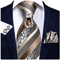 Kit Gravata Masculina em Seda Elegância com 3 itens para Festa Formatura Casamento Aniversário Igreja 0905