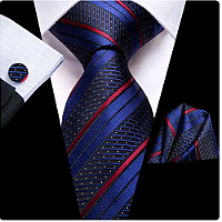 Kit Gravata Masculina em Seda Elegância com 3 itens para Festa Formatura Casamento Aniversário Igreja 3416
