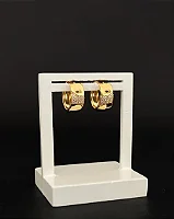 Brinco Argola Lisa Banhado a ouro Cravejada