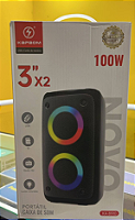 Caixa De Som Portatil Kapbom 100W 3X2 Ka-8910