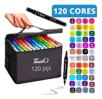 Kit Canetas De Colorir Ponta Dupla - 120 Cores