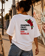 Camiseta Champanhe Rosa Vermelha