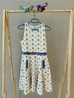 Vestido Branco Flor Rosa e Azul - Janie and Jack - Tam: 10 anos