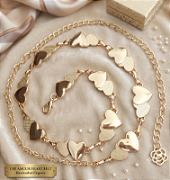Cinto Metal Coração Duplo Dourado