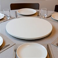 "Prato Centro de Mesa Jantar Girátorio Branco 30cm Bandeja Decorativa Mesa Posta Decoração"