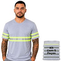 Kit 5 Camisetas Com Faixa Refletiva