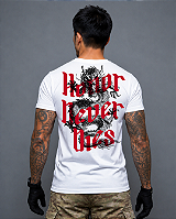 Camiseta Ronin Apparel Dragon Sakura Branca com Estampa nas Costas