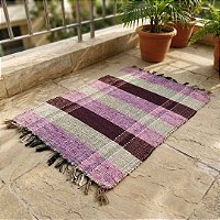 Tapete Artesanal Xadrez 50x80 cm – KIT 4 unidades (Cores Sortidas)