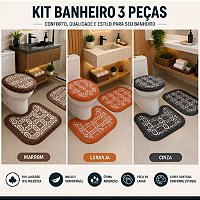 Kit de Banheiro 3 Peças em Algodão – Cores Sortidas