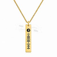 Colar com Gravação a Laser Spotify Medalha Retangular Personalizado Banhado a Ouro