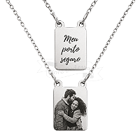 Escapulário Aço Inox Personalizado Gravado a Laser Fotogravação - Do seu jeito!