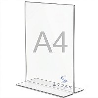 Display Acrílico A4 30x21cm de Mesa Tipo T Vertical