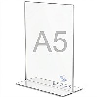 Display Acrílico A5 21x15cm de Mesa Tipo T Vertical