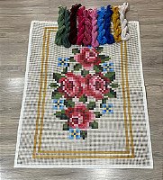 Tela Pintada 70 x 50 para Tapeçaria – Padrão Geométrico