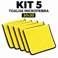 KIT 5 TOALHAS MICROFIBRA 30X30CM SUPER ABSORVENTES ( SORTIDAS)