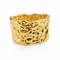 Bracelete Grosso Dourado Texturizado