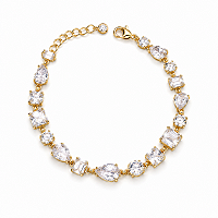Pulseira Folheada a Ouro com Pedras Brilhantes