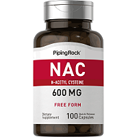NAC N-Acetilcisteína 600mg, 100 Cápsulas, PipingRock