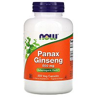 Panax Ginseng 500 mg (250 Veg Capsules) - Now Foods