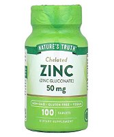 Zinco Quelado 50mg, 100 Comprimidos, Nature's Truth
