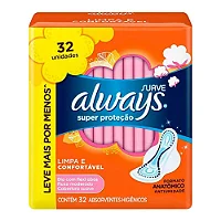 ABSORVENTE ALWAYS SUPER PROTECT C/ABAS 32UN SUAVE