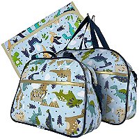Kit 2 Bolsa Maternidade com Trocador de Bebê Dobravél - Dinossauro