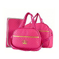 Kit 2 Bolsa Maternidade com Trocador de Bebê Dobravél - Pink