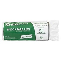 Saco para Lixo Reforçado 100 Litros Preto Rolo C/15 | Orleplast
