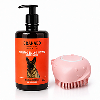 Kit Granado Pet Shampoo Brilho Intenso 500ml + Escova de Banho