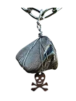 Flintstone Sílex Negro Chocolate Figura | Colar Aço Inóx
