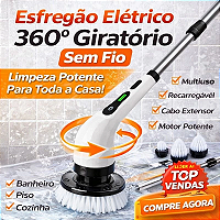 Esfregão Elétrico Versátil De Limpeza 360° Giratório
