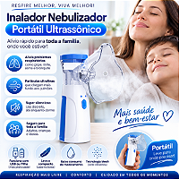 Inalador Nebulizador Portátil Ultrassônico USB/Pilhas