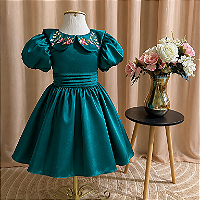 Vestido Infantil Babita Esmeralda Luxo
