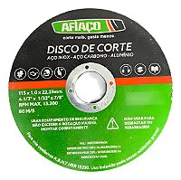 Kit 25 Discos De Corte Afiaço Inox/carbo/alum 1.0mm 4.1/2pol Preto