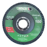 Kit 05 Discos Flap Afiaço Grão 100 4.1/2 Polegada 115x22.2mm Azul-aço
