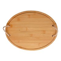 Bandeja e Petisqueira Oval para Servir e Decorar de Bambu