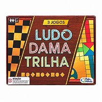 Jogo 3 em 1 Ludo, Dama e Trilha