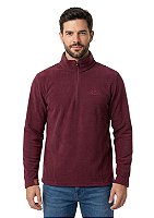 Blusa Microsoft Fleece Masculina Meio Zíper Estanciero Marsala