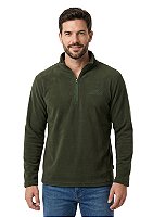 Blusa Microsoft Fleece Masculina Meio Zíper Estanciero Verde