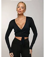 BLUSA MANGA LONGA TRANSPASSADA- PRETO