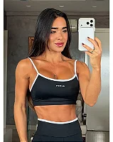 TOP ALCINHA COM CONTRASTE - PRETO/BRANCO