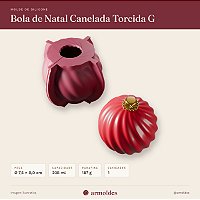 Molde de Silicone Bola de Natal Canelada Torcida G