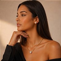 Conjunto Elegance Cristal Colar e Brincos