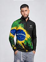 Camisa Brasil Black Castelli com Proteção Solar UV50+