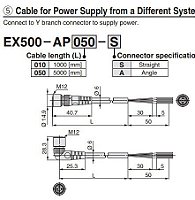 Cabo De Energia Com Conector P/ Ex500, 100Mm De Comprimento SMC EX500-AP100-S-X1