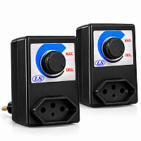 Kit com 2 Dimmers Rotativos LS 3000W Bivolt Com Tomada Ref-3393