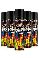 Kit Caixa C/ 6 Tinta Spray Preto Fosco Alta Temperatura 400ml Radcolor Radnaq